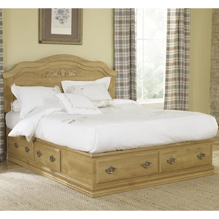 King Panel Bed with 6 Drawers